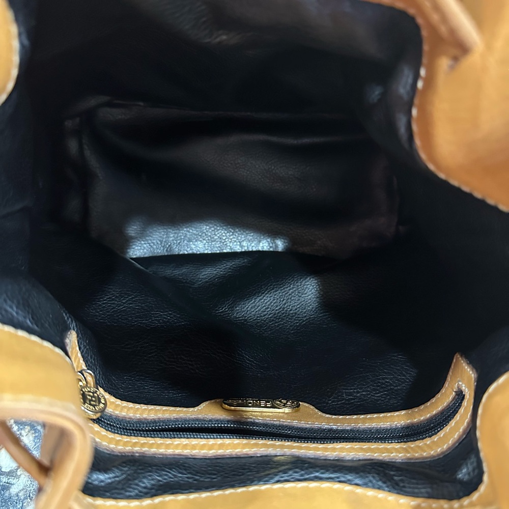 Fendi Tan and Black Striped Drawstring Bucket Bag🤎🖤 - Picture 10 of 15